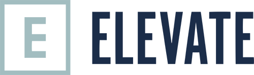 Elevate Apartments dark blue logo variation.